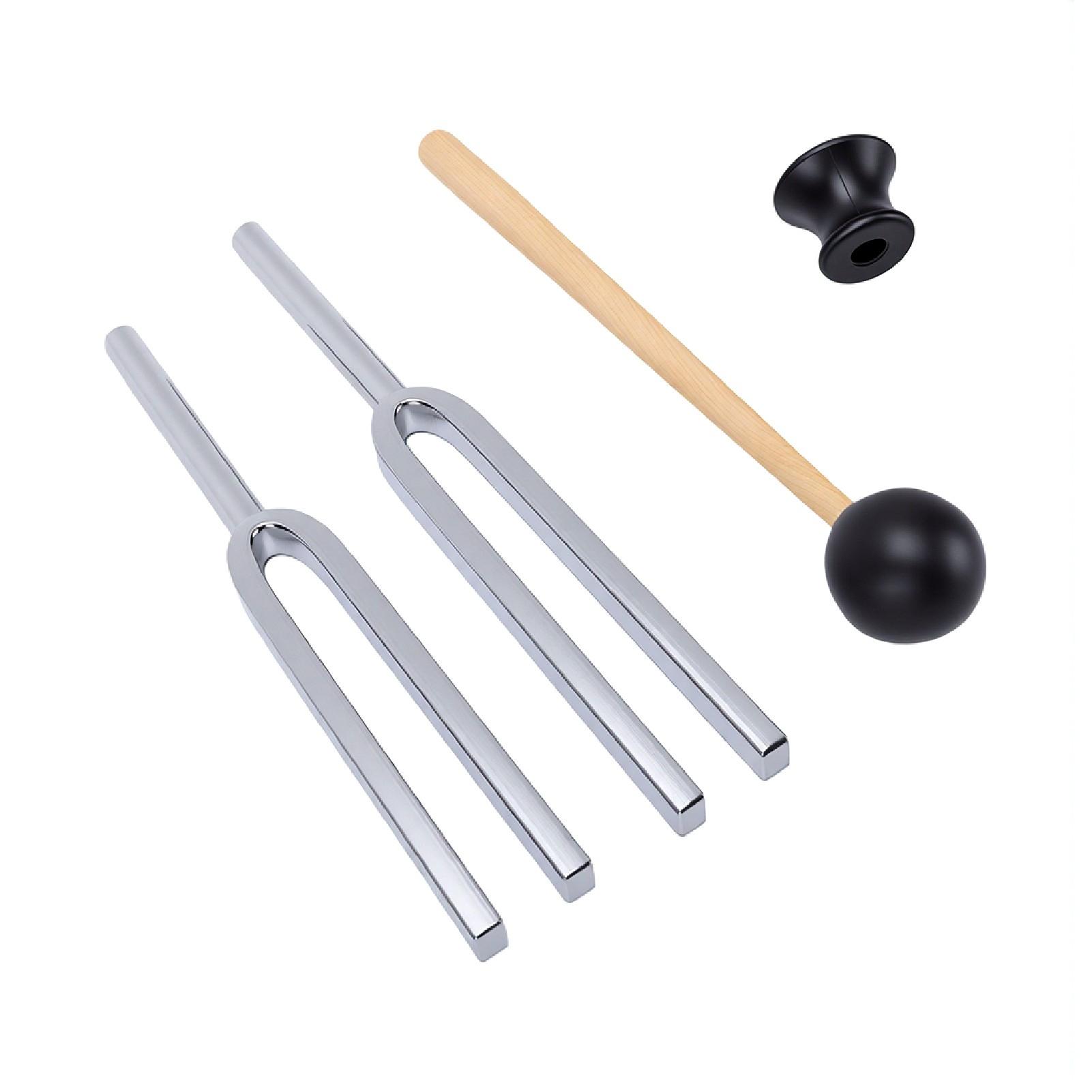 Diapasons de guérison 432Hz 528Hz Ensemble de diapasons en alliage d'acier avec base de massage Marteau à percussion pour la thérapie sonore Yoga