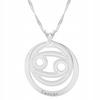 Silver Necklace With Crab Cancer Zodiac Sign For Cancer Crab 925 Silver