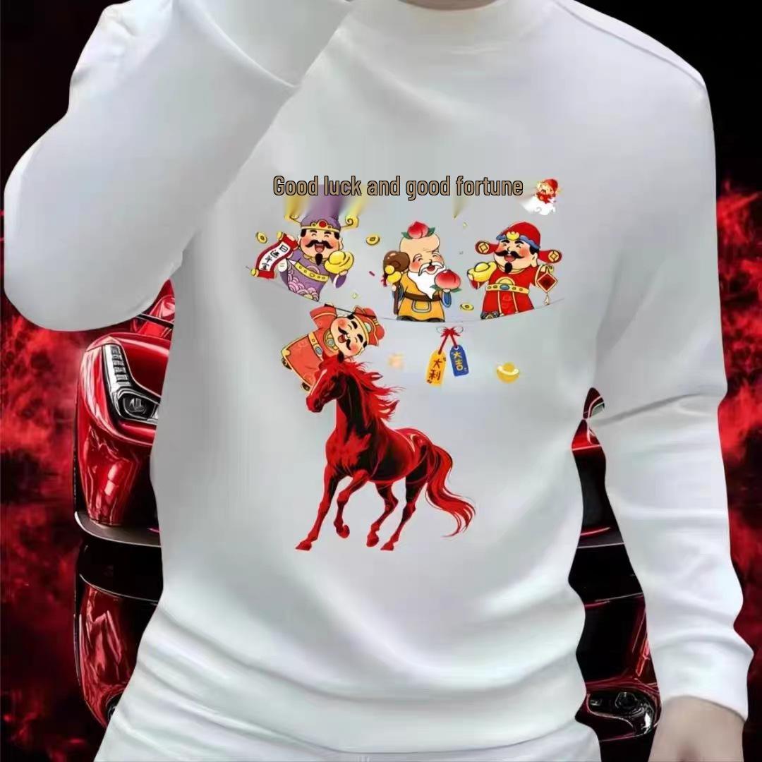

Red Horse Men s Trendy Heavyweight Crewneck Sweatshirt - Stylish Autumn Streetwear 3XL