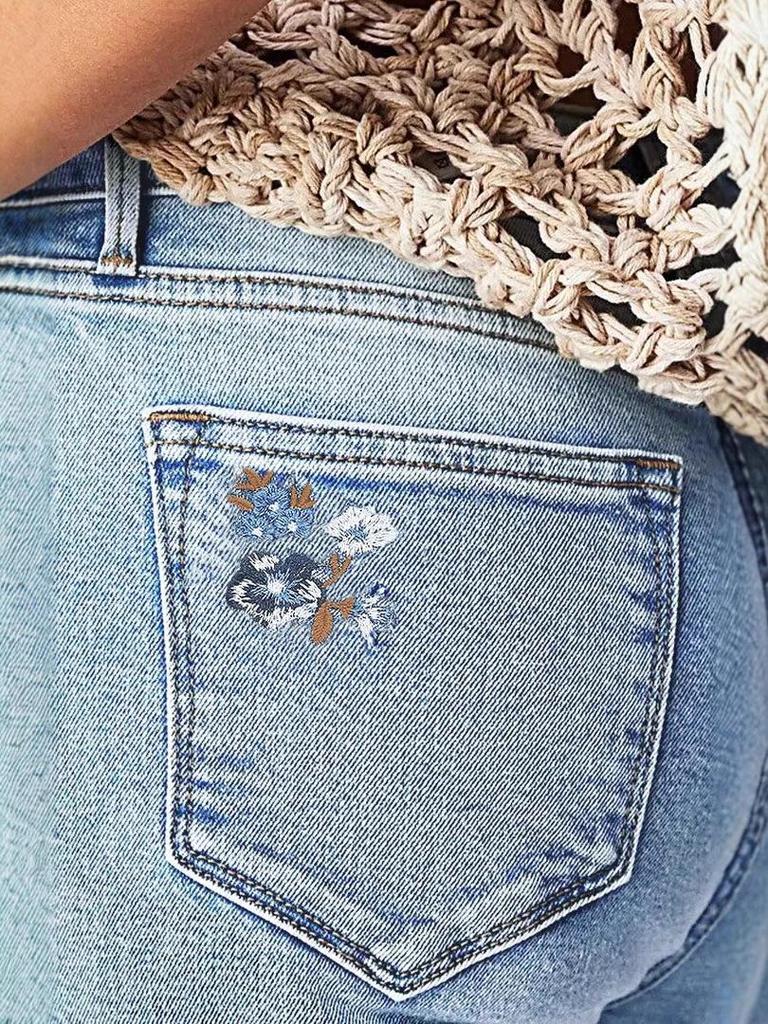 Women's Mid-Waist Straight Leg Embroidered Jeans - Popular Bestseller in Europe and America