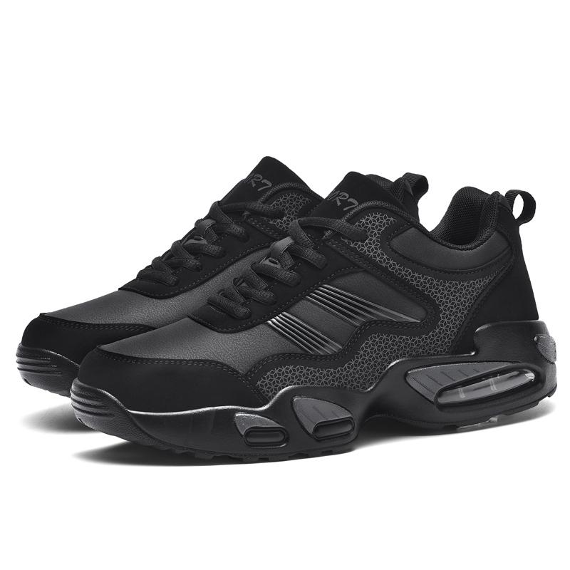 

Men s Air Cushioned Running Shoes Autumn Winter Casual Thick Sole Height Increasing Large Size Outdoor Sports Sneakers 38 черный серый