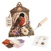 Dekorative Laterne Bastelset 3D Stoff-Poke-Art, DIY Vogel-Erinnerung Blumen-Set und Muster, Punch Needle Set für Erwachsene, Haus Tisch Kaminsims Dekoration