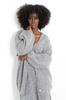 Button-up Oversized Wool Cardigan, Gray