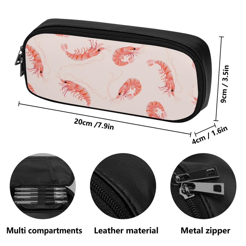 Structured PU Leather Pen Case with Internal Divider Pocket for Campus Work and Vacation for Students and Professionals