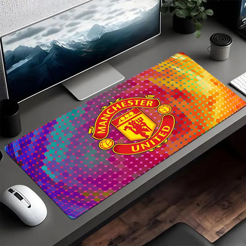 Tappetino per mouse con stemma del Manchester United, Tappetino per mouse, Tappetino per mouse da gioco, Tappetino per tastiera, Decorazione da scrivania per computer portatile, Regalo per fan, Regalo di compleanno