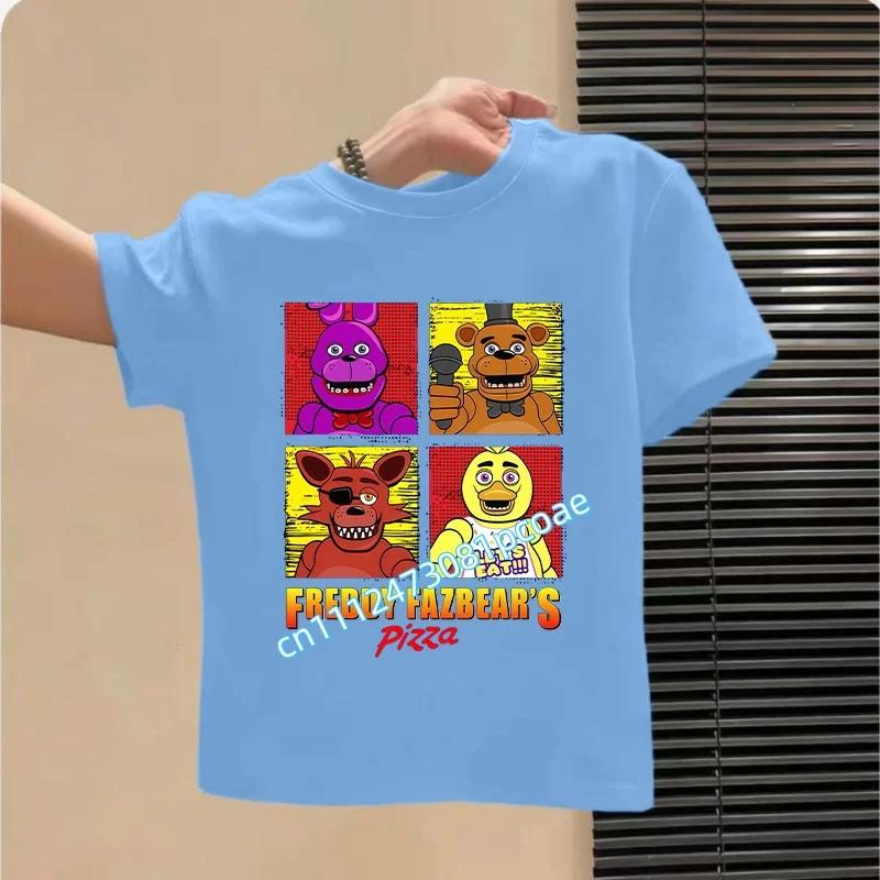 T-shirt FNAF Traspiranti Bambini Five Nights At Freddy Carino Top a Manica Corta Ragazzi Ragazze Moda Estiva T-shirt Abbigliamento Bambini