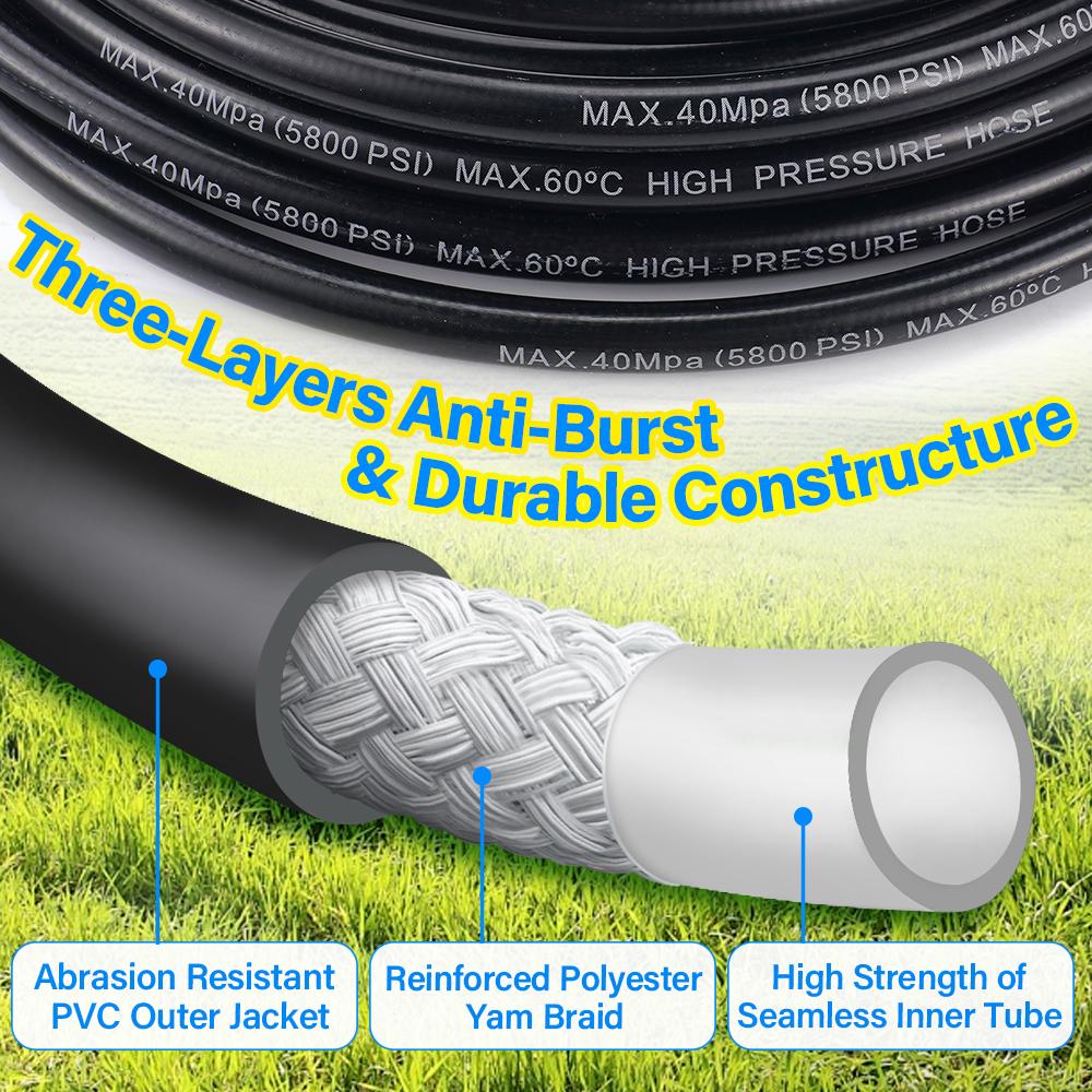 15M Car Washer Hose Pipe Cord Pressure Washer Water Cleaning Extension Hose for Karcher K2 K3 K4 K5 K6 K7 Sewer Cleaning