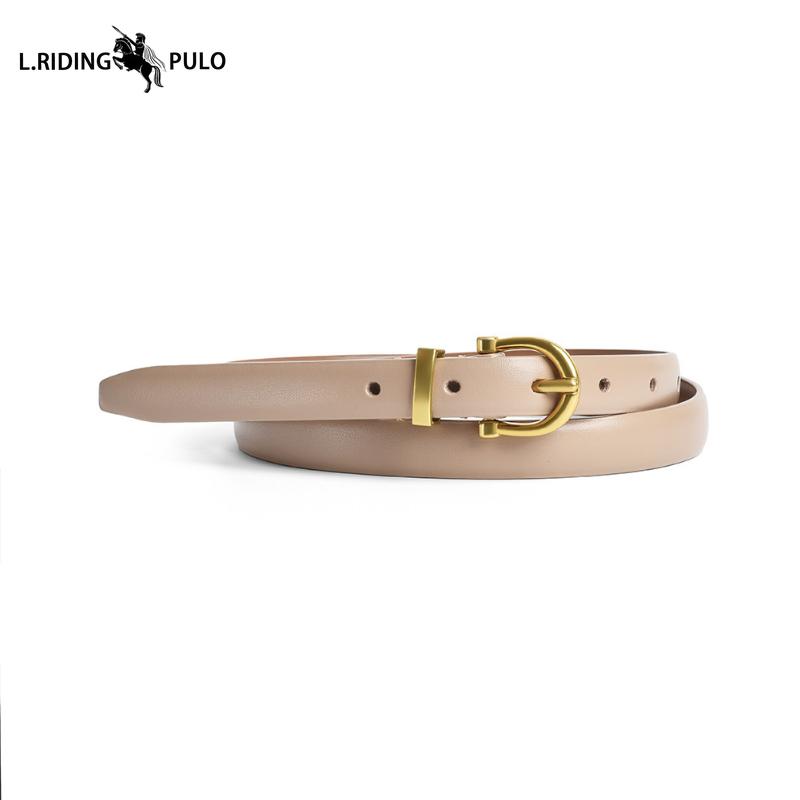 Cinto de Couro Genuíno para Mulheres, Cinto Feminino Retrô, Cinto Simples e Versátil para Calças Jeans