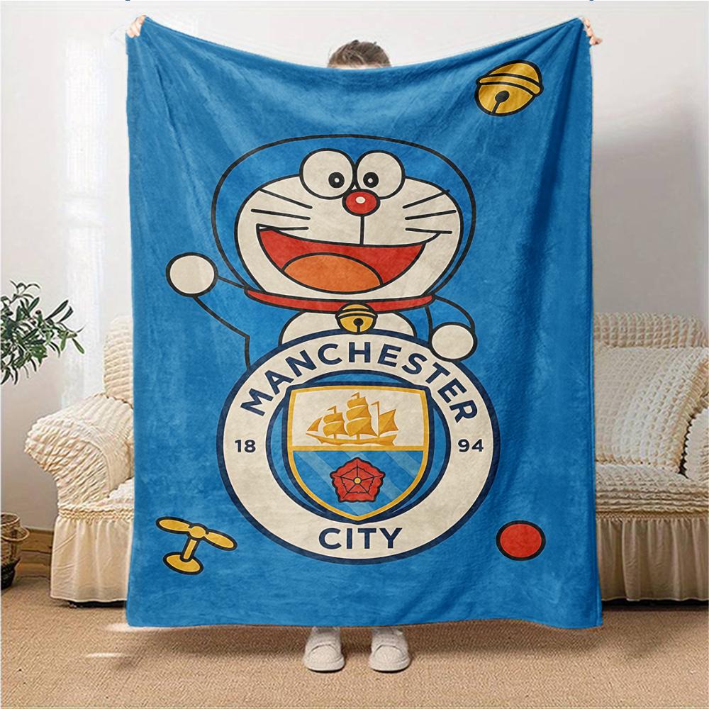 Manchester City Wappen Decken Flanell Bedruckt Atmungsaktiv Warm Überwurf für Zuhause Büro Bettwäsche 0708a21