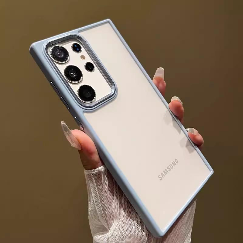 Samsung S25 Ultra Metal Lens Ring Cross-border S24 Plus Skin-feel Drop-proof Protective Case S23