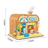 New Doraemon Small Particle Assembly Building Block Barbecue Restaurant Prop House Cartoon Model Toy Gift For Children