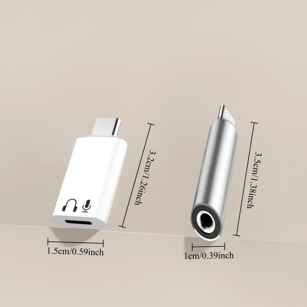 USB C To Lightning Audio & 3.5mm Headphone Jack Adapter 2-Pack Kit for iPhone, Android, Tablet, Laptop
