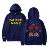 Moletom com capuz estampado de álbum de música Sauce Boyz, rapper americano Eladio Carrion, flor rosa, moletom com capuz unissex, moda feminina, tops grandes