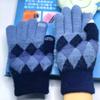 Gloves Warm gloves Fleece thickened gloves Leaky finger knitted middle school student cold-proof plush gloves