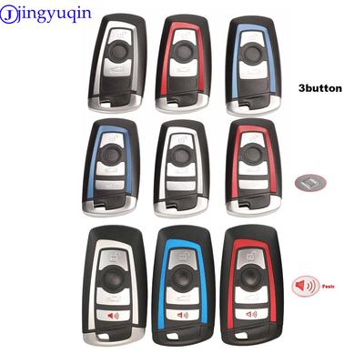 Jingyuqin 3/4 Bouton Coque de Clé Intelligente Étui Sans Clé Pour BMW CAS4 F Série 3 5 7 E90 E92 E93 X5 HU100R Avec Lame Vierge Non Taillée