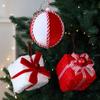 10CM Red & White Christmas Ball Ornament - Gift Box & Tree Decor