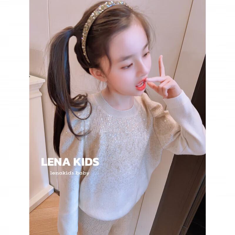 

LENAKIDS Girls Gradient Faux Cashmere Pullover & Pants 110 (Height 105-115cm)
