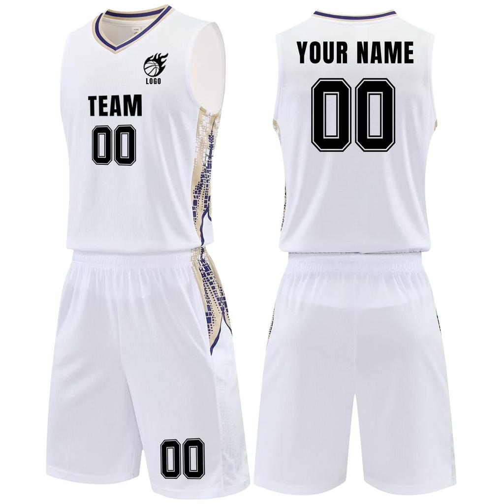 Vlastní basketbalový dresový set Personalizovaný a s číslem Bezrukávové uniformy Prodyšné sportovní oblečení pro muže a mládežnické týmové tréninky