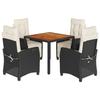 VidaXL Ensemble à Manger de Jardin avec Coussins 5 pcs, Table et Chaises avec Dossier Réglable, Meubles d'Extérieur, 3212901