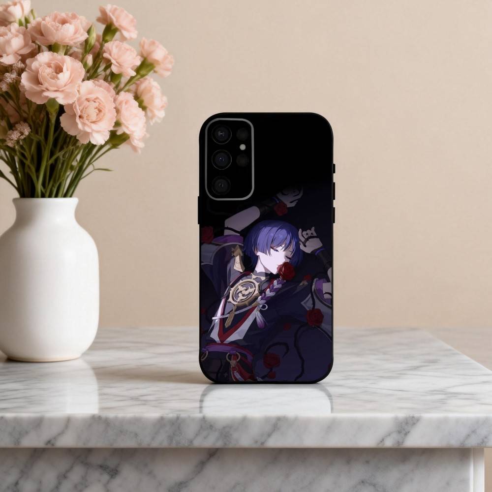 S-Scaramouches G-Genshin I-Impact-T Phone Case For Samsung S25,S24,S21,S22,S23,S30,Ultra,S20,Plus,Others Soft Black Cover