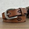 Belt Women'S Leather Hollow Retro Casual Jeans Belt First Layer Pin Buckle Autumn And Winter Belt
