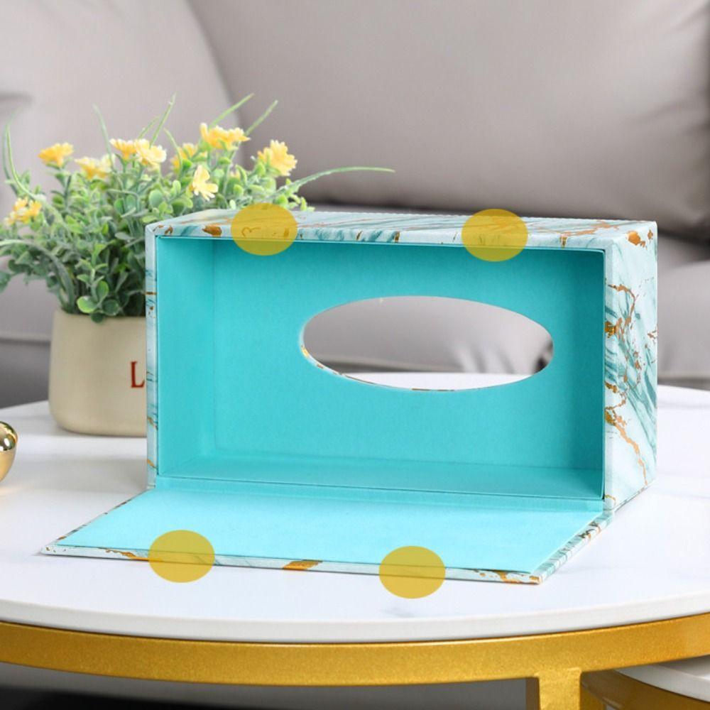 Minimalist Marbling Leather Tissue Box Nordic Style Napkin Holder Draw Paper Storage Box Bedroom