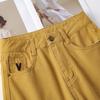 Women's Yellow High Waist Retro Loose Straight Leg Jeans - Spring 2025 Collection
