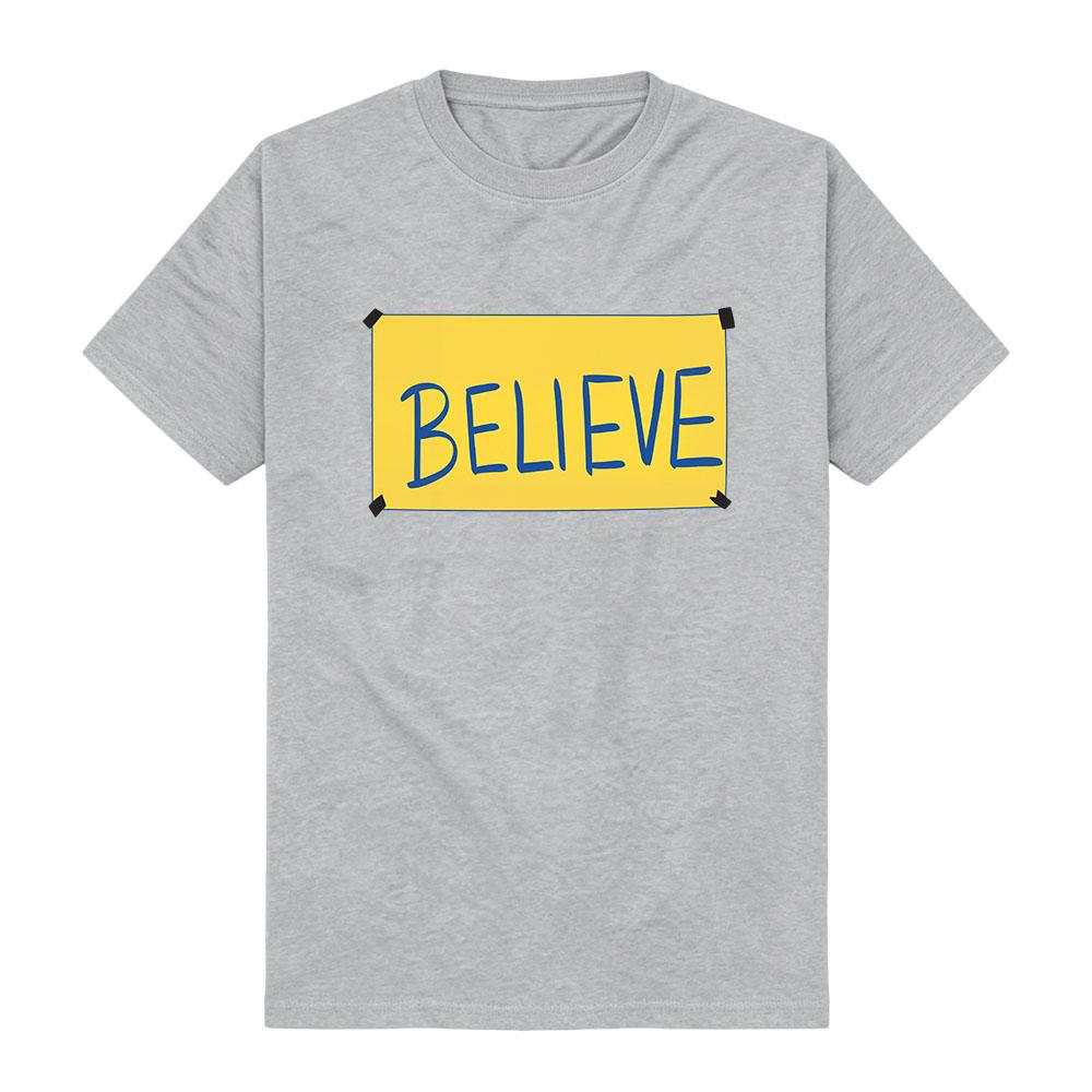 Believe Sign Design Printing T-shirt Short Sleeve Cotton Casual Couple Tees Men Women Basic Streetwear Top Print Crew Neck Shirt