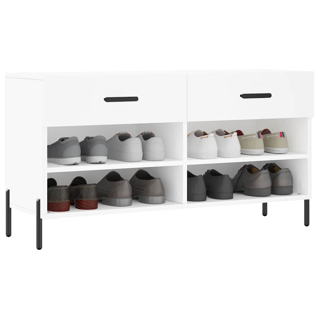 Vidaxl Ławka Z Miejscem Na Buty, Biała, 102X35X55 Cm