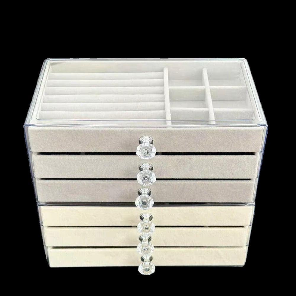 3-Layer Flannel Jewelry Box High-Capacity Earrings Necklaces Storage  Home Storage
