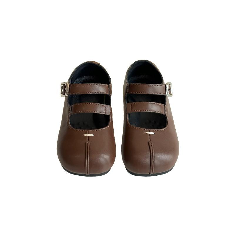Girls Mary Jane Shoes Princess Soft Leather Ballet Flats Children Fashion Double Strap Round Toe Casual Toddler Designer Shoes