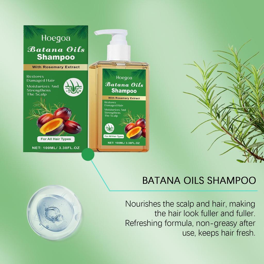 Pure Batana Shampoo Hair Strengthen Moisturizer Restore Damaged Brittle Hair Anti Loss Improve Dandruff Scalp Oil Control Care