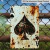2D Flach 1 Stück Vintage Pik-Ass Verwittertes Metallschild Poker-Thema Wanddekoration Langlebiges Aluminiummaterial Man Cave, Spielzimmer, Bar-Dekoration, Pokerzimmer