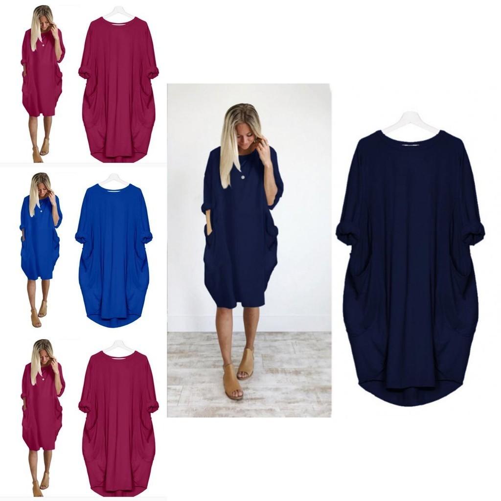 Elegant Women Stretch Loose Baggy Jumper Tops With Pockets For Perfect Party Look