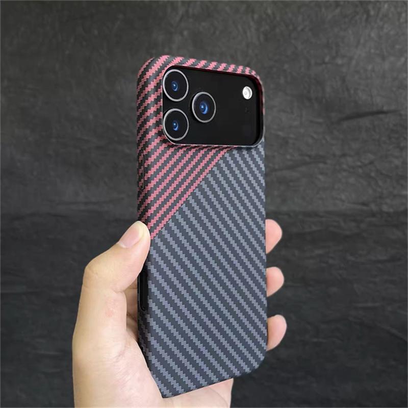 Matte Hard Case For iPhone 17 Pro Max 17 Ari Ultra Thin PC Carbon Fiber Texture Pattern Back Cover Lightweight Shell Bumper