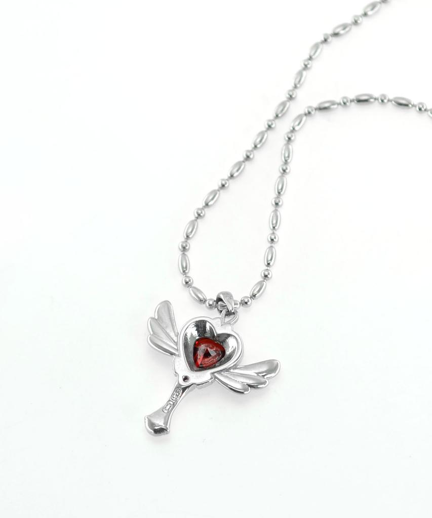 Vivus Lucia Wings 2 Love N Red Silver Necklace
