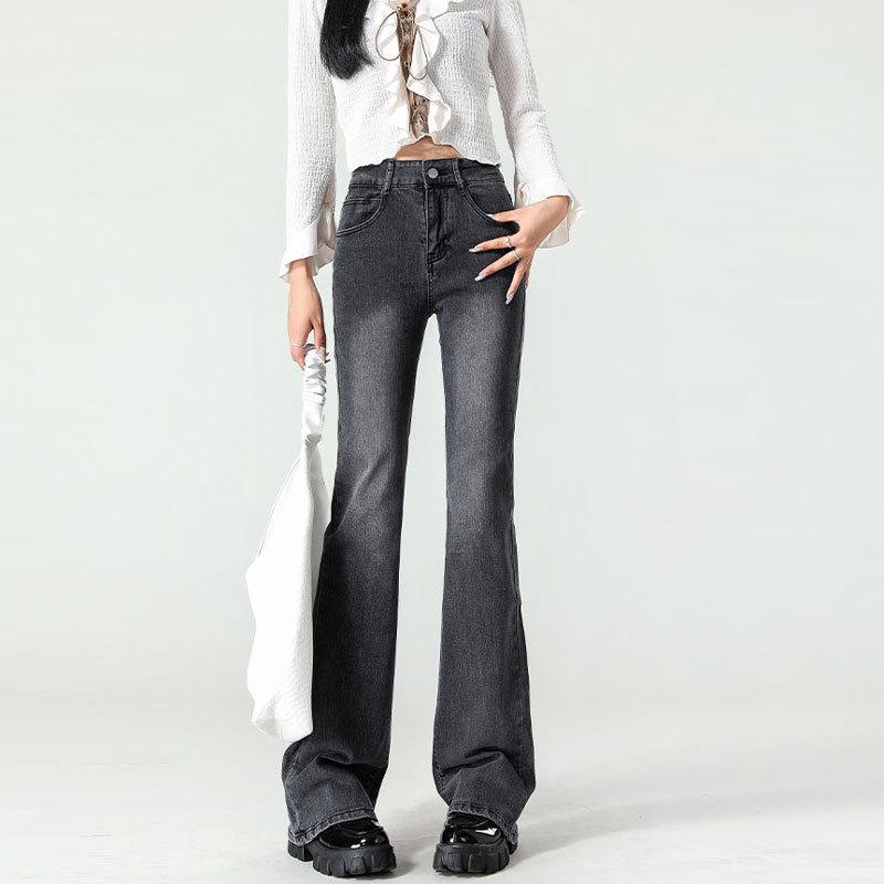 Women s Retro Light Wash Flared Jeans - High Waist Slim Fit Bell Bottoms Large