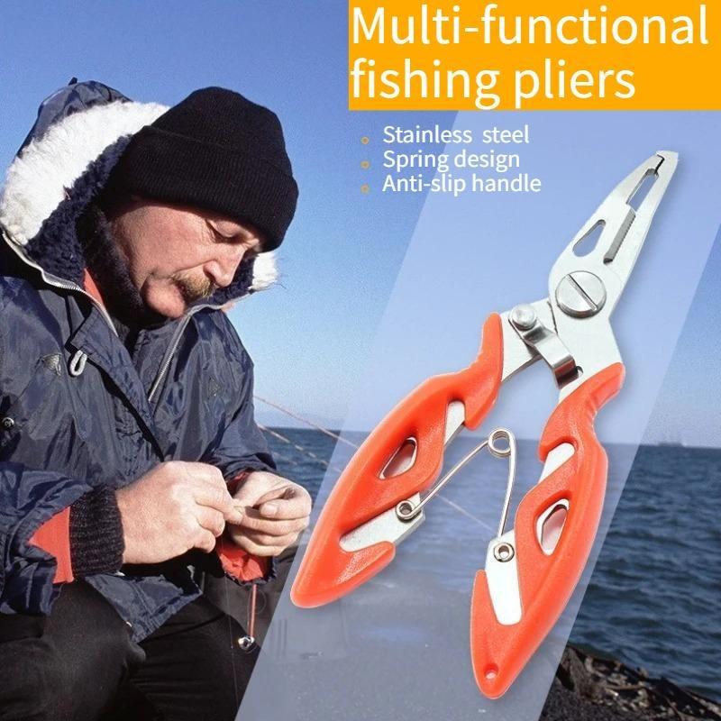 Multi-Function Fishing Pliers Stainless Steel Hook Remover Braided Line Scissors Outdoor Line Cutting & Split Ring Fishing Tools