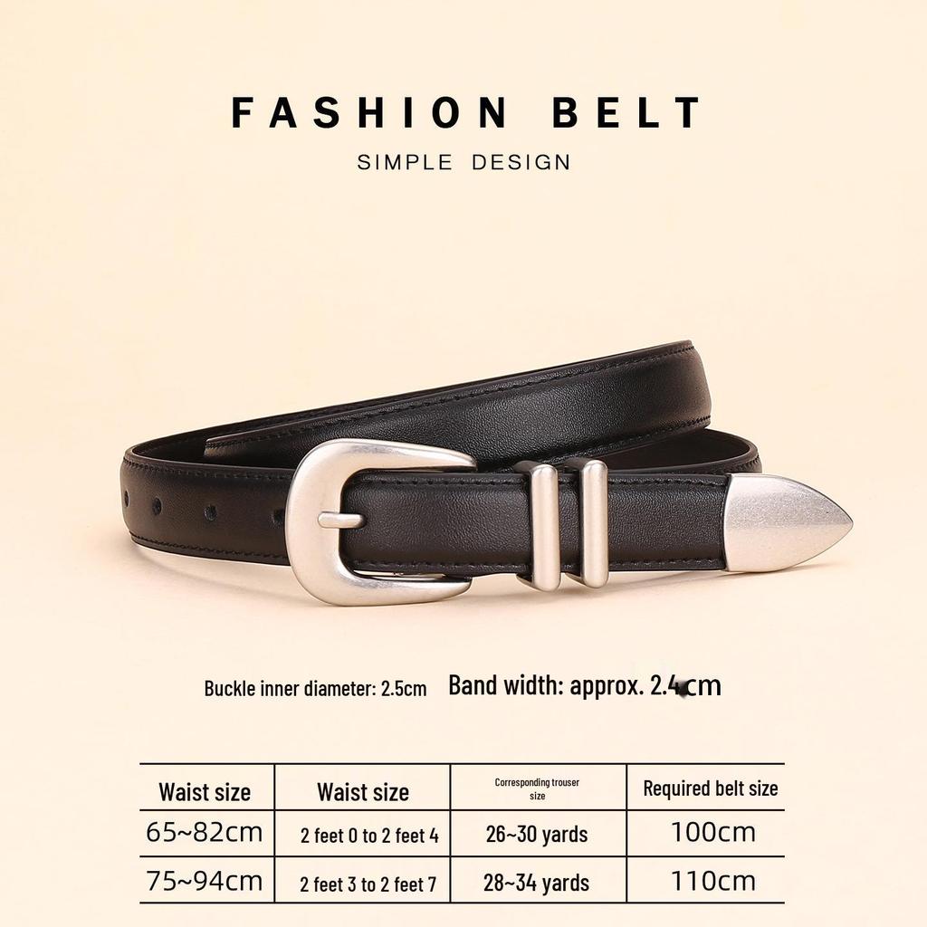 Women's High-End Genuine Leather Belt, Cowhide Design, CleanFit Niche