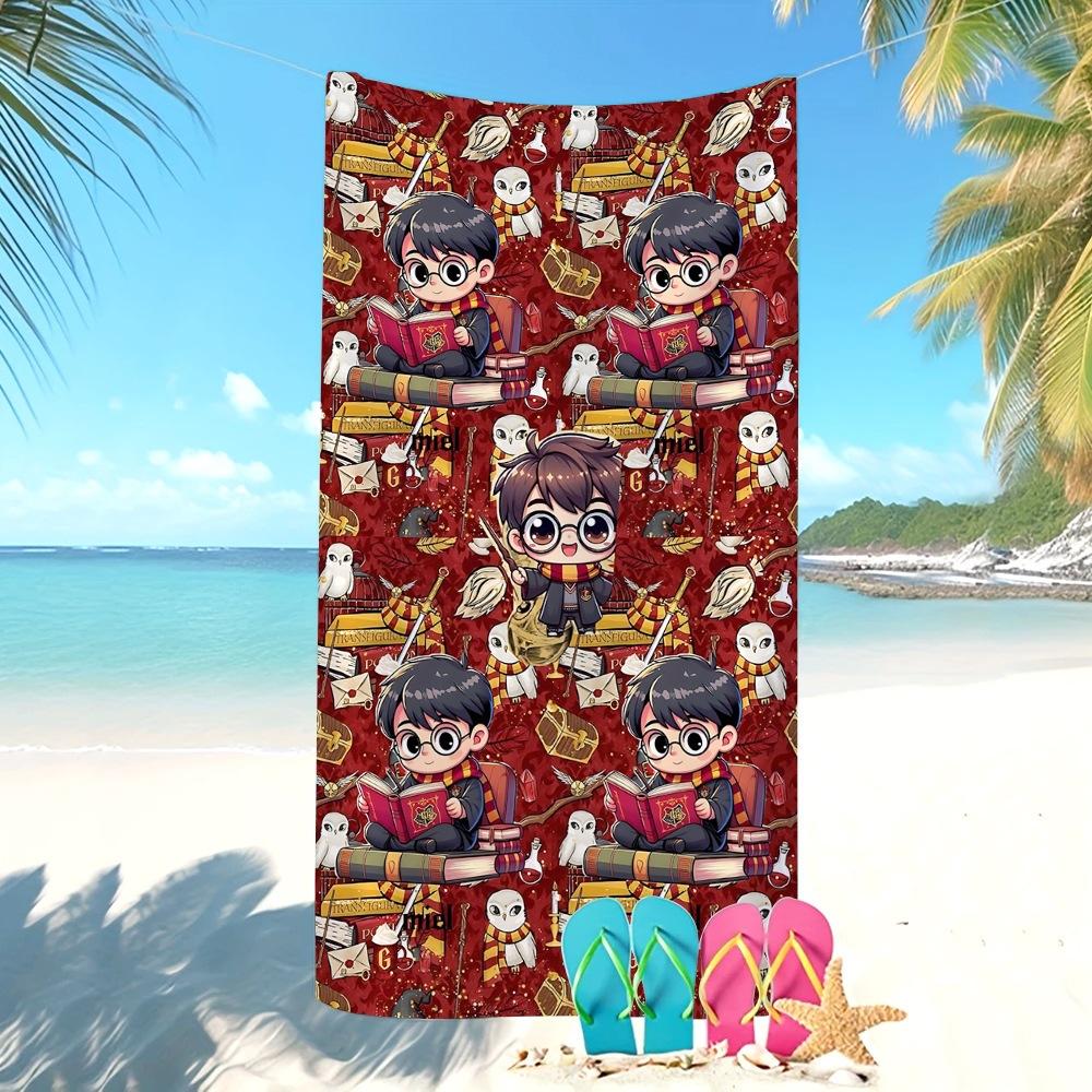 Fantasy Magic Character Pattern Microfiber Large Towel For Children Beach Swimming Shower