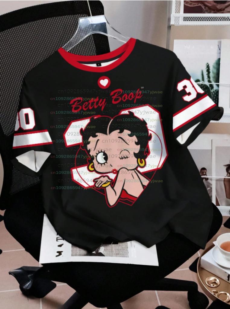 2026 Cartoon duck Betty Boop Print men Women's Short Sleeve T-Shirt Casual 3d Print Summer kids parent Sport Tops T-shirt Tee
