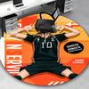 1 vnt. Haikyuu Shoyo Hinata 10 apvalus kilimas, biuro kėdės kilimėlis, neslystantis kilimas namų dekoravimui, sezoninė dovana, tinkamas biurui, svetainei