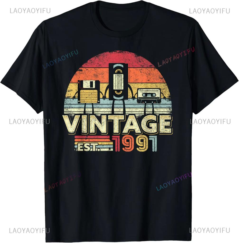 Vintage 1991 Oneck TShirt 34 Yrs Old Bday Unique Printed Tee TShirt Clothing Camisas Ropa Hombre Shortsleev Casual Tops