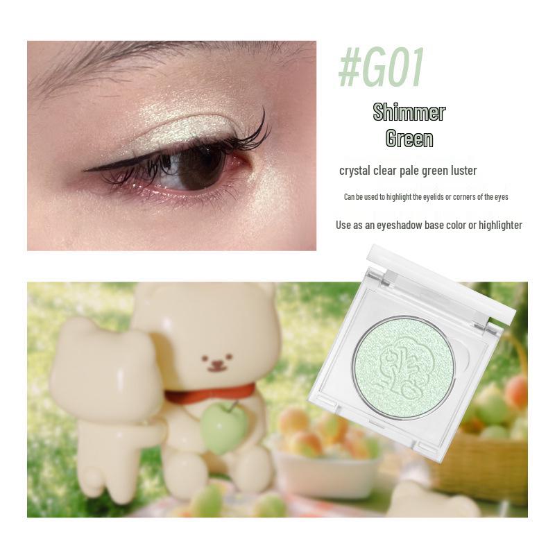 Lychee Meng Bear Dreamcore Lemon Hard Candy Shimmer Eyeshadow and Multi-Use Highlighter.