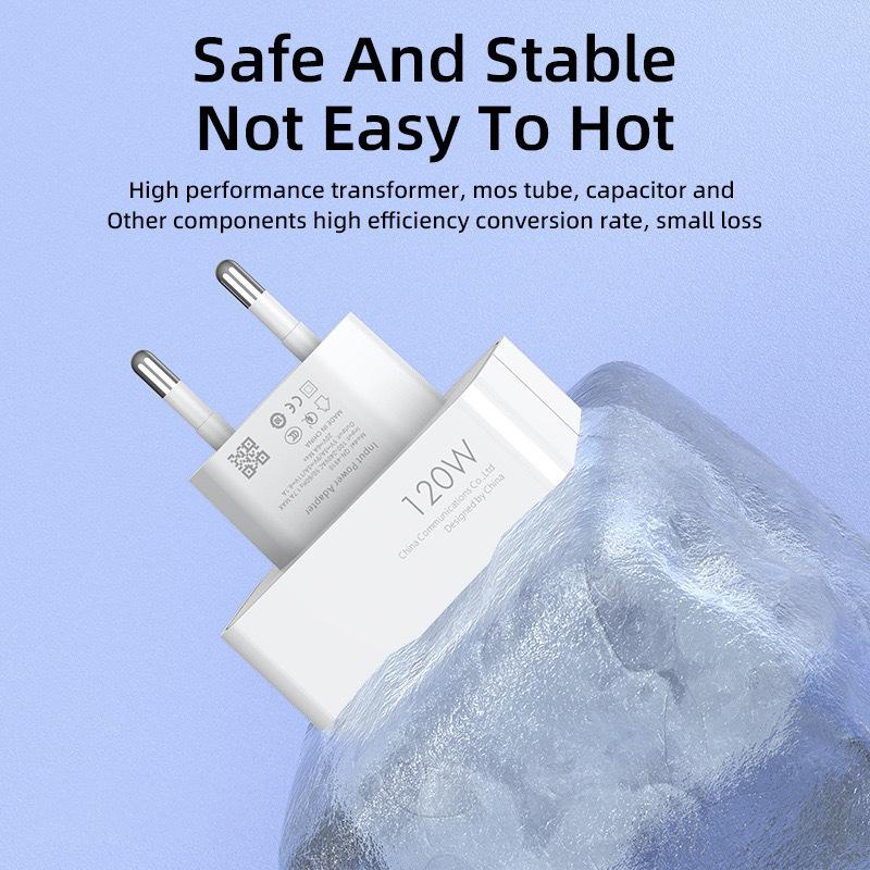Cargador Rápido de 33W/67W/90W/120W Compatible con la Serie Xiaomi, Adaptador de Carga Super Flash con Cable USB-C, Certificado de Seguridad 3C+