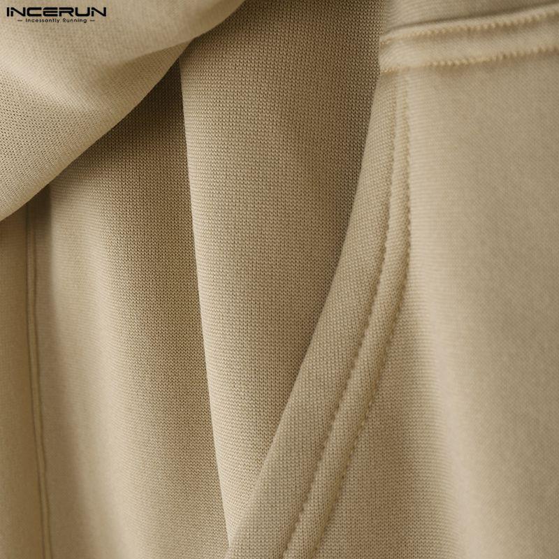 INCERUN Herren Lässig Elastischer Bund Kapuzenpullover Patchwork Lang Sweatshirts Hosen