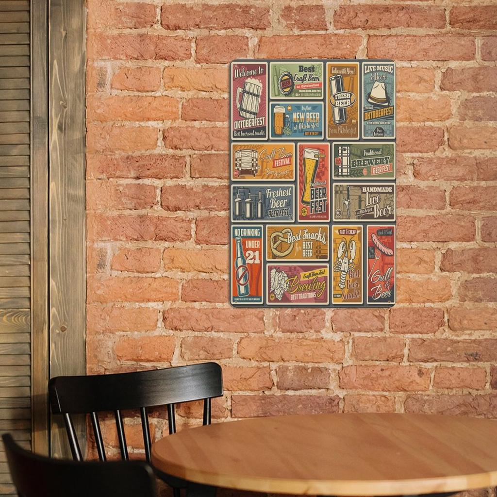 1Pc Vertical Vintage Tin Wall Art Metal Sign 2030cm / 3040cm Wall Decor Home Living Room Bar Garage Cafe