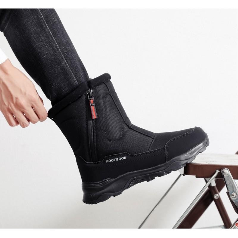 Herrars Vinter Tjocka Varma Casual Högtoppiga Sportskor, Utomhus Stor Storlek Bekväma Snöskor