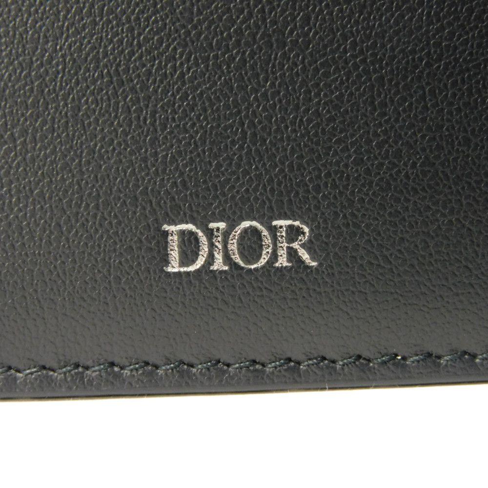 Used 10656 Oblique Jacquard Money Clip Wallet 2ESBH069YSE_H03E 7941 Current Card Case Logo Metal Black Men's from Japan