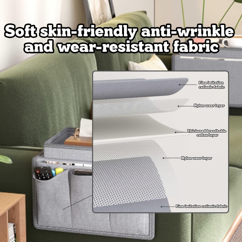1Pc Multi Functional Hanging Storage Bag, Suitable for Sofas and Chairs - Non-woven Fabric, Gray, Ideal for Remote Control, Etc